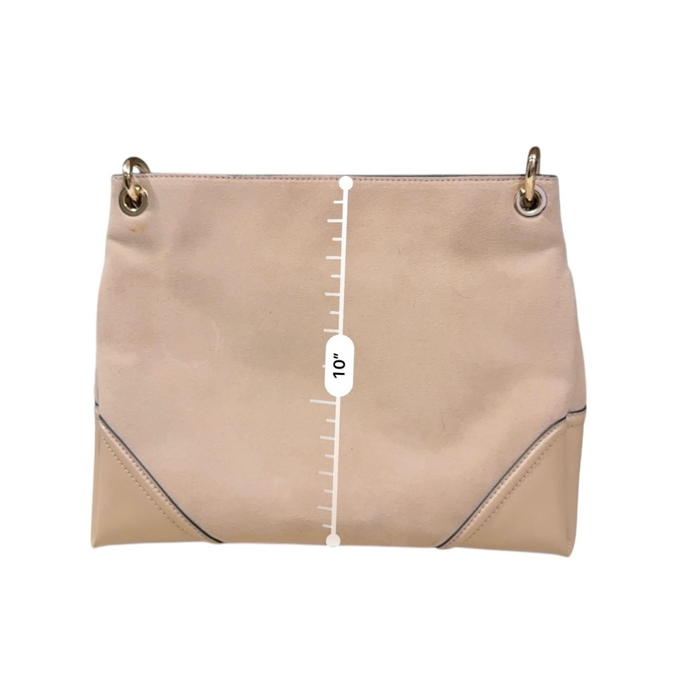 Michael Kors Nicole Medium Leather Suede Shoulder Handbag Powder Blush Solid - Picture 10 of 13